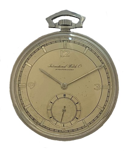 Lot 252 - IWC Schaffhausen - A steel open faced pocket watch