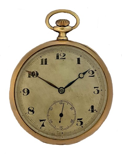Lot 259 - Rolex - A 9ct gold open faced pocket watch