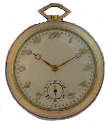 Lot 263 - Optima - A Swiss 18ct two colour gold open faced pocket watch
