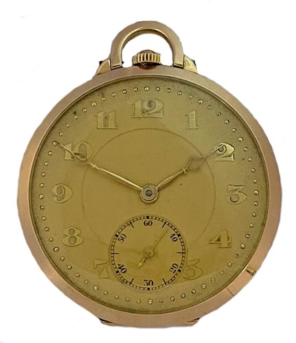 Lot 262 - Unsigned - A Swiss 18ct gold open faced pocket watch