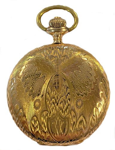 Lot 282 - Orion - A Swiss 18ct gold full hunter pocket watch