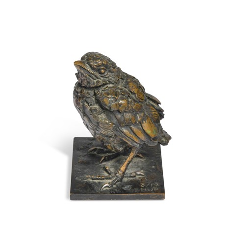 Lot 97 - Sally Arnup (1930-2015), 'Young Blackbird', bronze