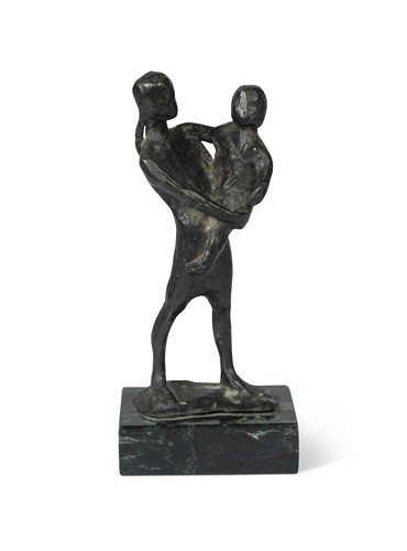 Lot 92 - A contemporary bronze study of a mother and child