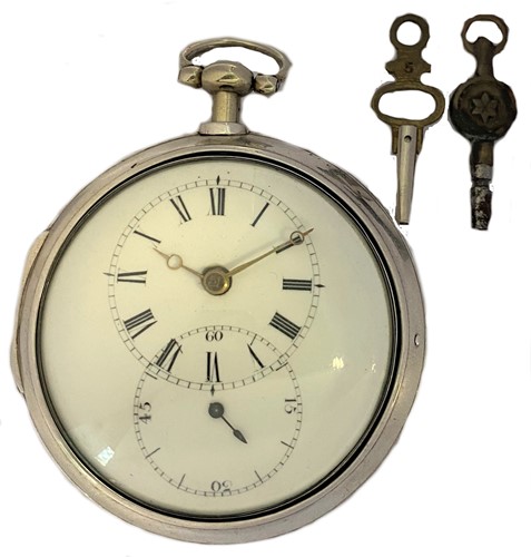 Lot 238 - H. Herbert, London - An early 19th century silver pair cased chronograph doctor's pocket watch