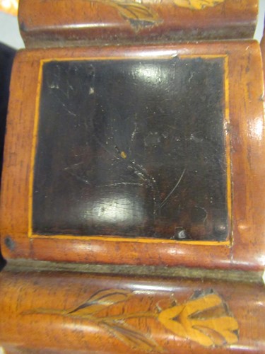 Lot 349 - A miniature Dutch walnut and floral marquetry cabinet on chest, 19th century
