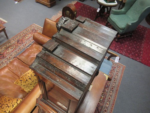 Lot 349 - A miniature Dutch walnut and floral marquetry cabinet on chest, 19th century