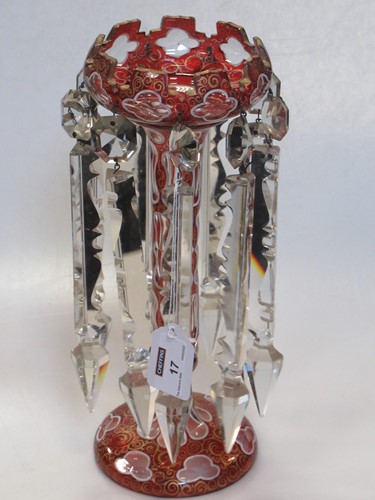 Lot 17 - Bohemian ruby glass lustre