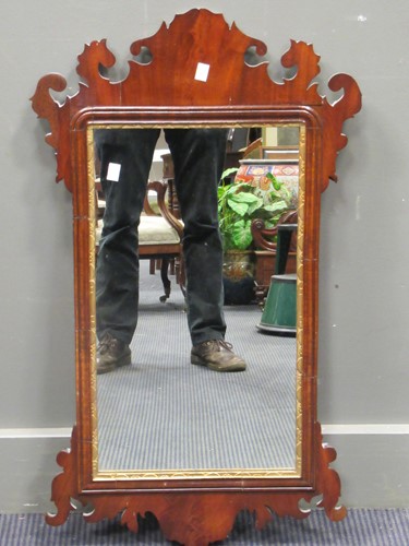 Lot 584 - A Chippendale style mahogany fretwork frame...