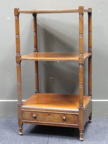 Lot 531 - A mahogany three tier square whatnot, 19th...