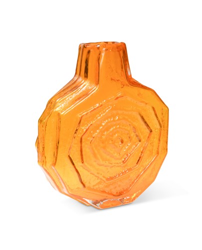 Lot 9 - Geoffrey Baxter for Whitefriars, a large tangerine glass ‘Banjo’ vase