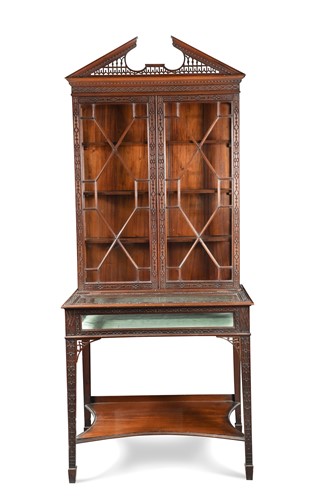 Lot 237 - A George III style ‘Chinese Chippendale’ cabinet