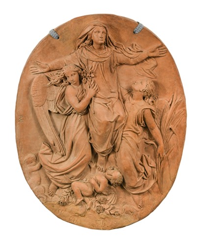 Lot 501 - A Continental terracotta relief of The Assumption of the Virgin, circa 1800