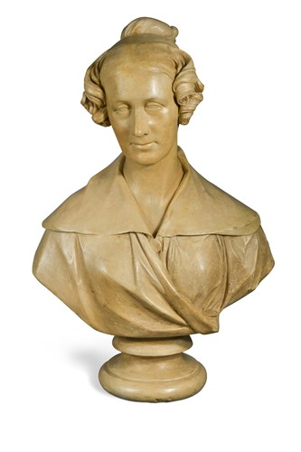 Lot 494 - Studio of Sir Francis Legatt Chantry RA, (1781-1841) a plaster bust of Mary Somerville