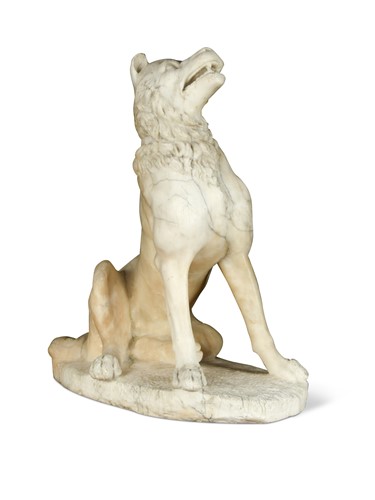 Lot 493 - A large carved alabaster model of The Jennings Dog, early 19th century