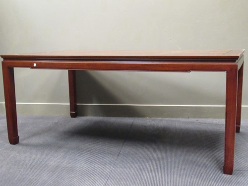 Lot 465 - A Chinese hardwood dining table, 20th century,...