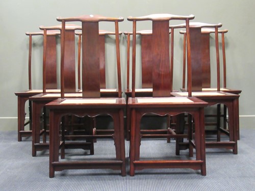 Lot 464 - A set of eight 20th century Chinese hardwood...