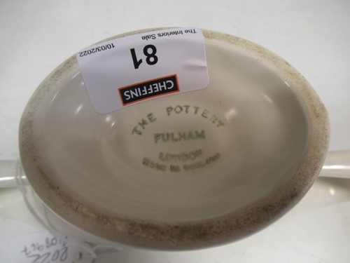 Lot 81 - William John Marriner for Fulham Pottery, twin...