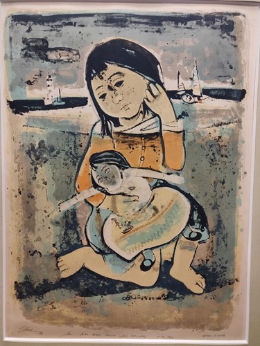Lot 455 - French lithograph depicting a child with a...