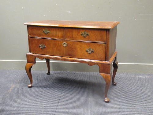 Lot 572 - A walnut and oak low boy, 78 x 100 x 51cm