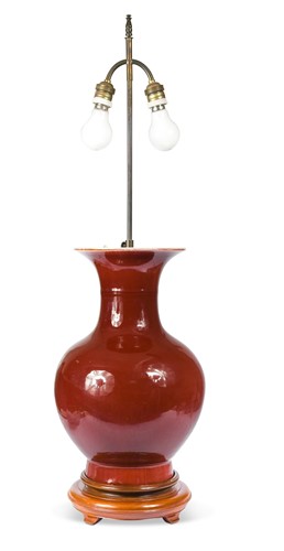Lot 457 - A Chinese porcelain sang de boeuf bottle vase, 19th century