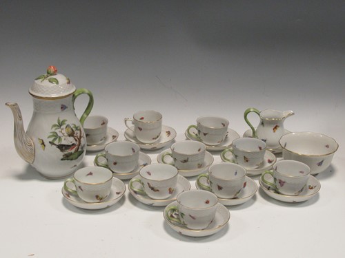 Lot 100 - A part Herend coffee service decorated with...