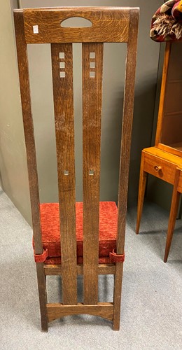 Lot 175 - In the manner of Charles Rennie Mackintosh, a modern oak dining table and four chairs