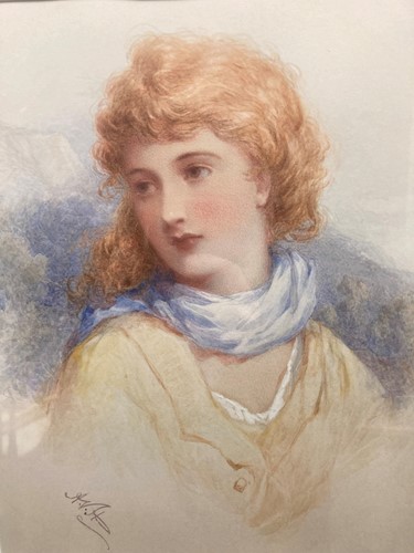 Lot 331 - A late Victorian watercolour study of a girl...