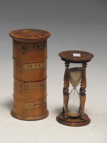 Lot 93 - A late Victorian treen spice tower and...