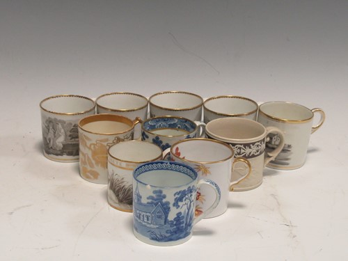 Lot 34 - Ten 19th century English porcelain coffee cans,...