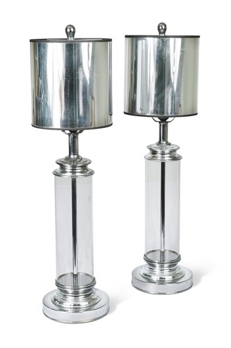 Lot 115 - A pair of contemporary columnar table lamps by Andrew Martin