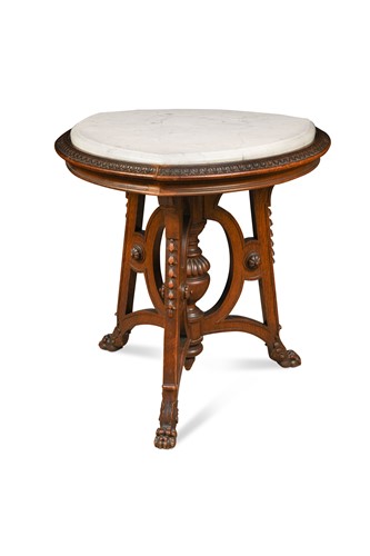 Lot 472 - A Continental oak centre table, 19th century