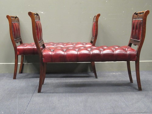 Lot 631 - Two late Victorian or Edwardian window seats...