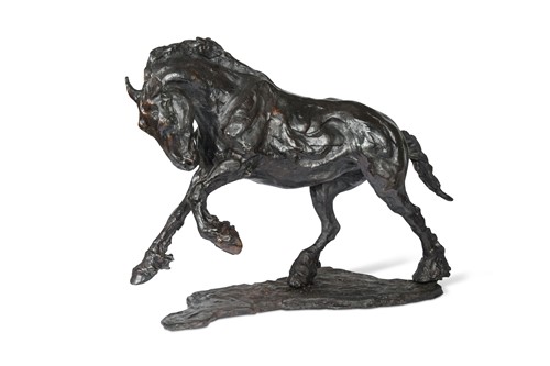 Lot 101 - Siobhán Bulfin (Irish, contemporary), Galloping Work Horse, bronze