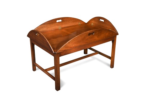 Lot 242 - A mahogany butler's tray on stand, 20th century