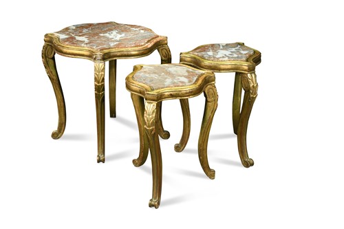 Lot 352 - Three giltwood lamp tables, 19th century