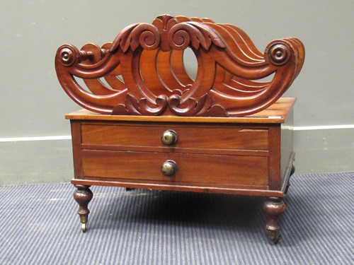 Lot 567 - A Victorian mahogany three division canterbury...