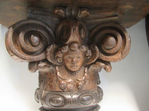 Lot 56 - Three antique wooden brackets and two other...