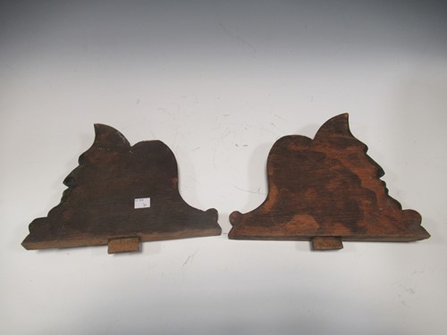 Lot 56 - Three antique wooden brackets and two other...