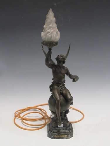 Lot 82 - A late 19th/early 20th century spelter figural...