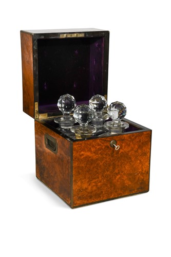 Lot 276 - A late Victorian burr walnut decanter box