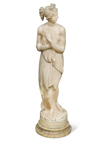 Lot 470 - After Antonio Canova, an alabaster model of Venus Italica, late 19th century