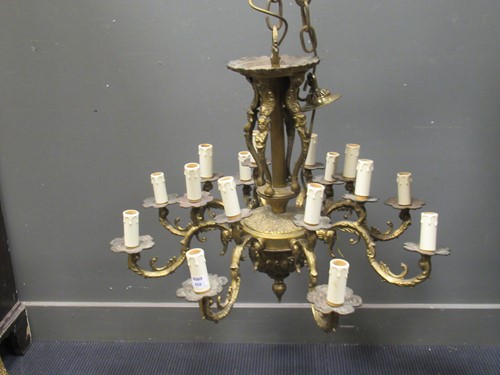 Lot 468 - A similar pair of eight branch gilt metal...