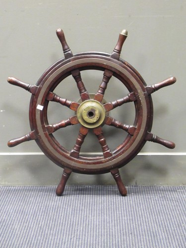 Lot 139 - A 19th century ships wheel, 74 cm