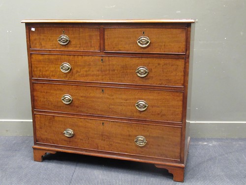 Lot 520 - A George III mahogany chest of two short and...