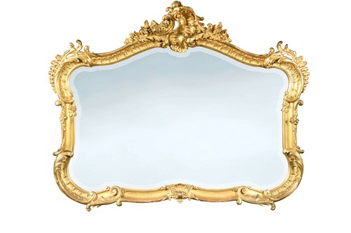 Lot 346 - A rococo gilt frame wall mirror, 19th century