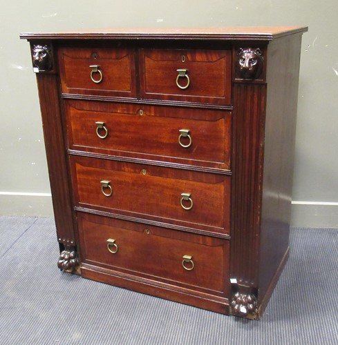 Lot 530 - A 19th century and later mahogany chest of two...