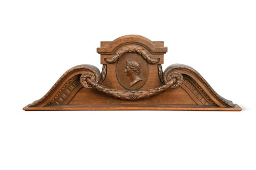 Lot 503 - A carved oak overdoor, 19th century