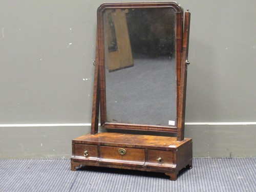 Lot 551 - A George II style walnut dressing table mirror,...