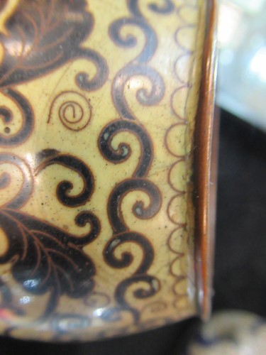 Lot 134 - A cloisonné lamp base with gilt metal mounts...