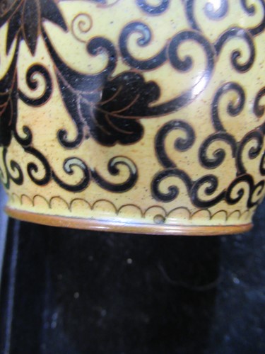 Lot 134 - A cloisonné lamp base with gilt metal mounts...
